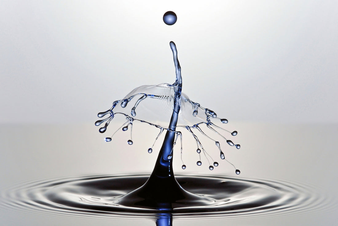 A water drop creates a beautiful shape.